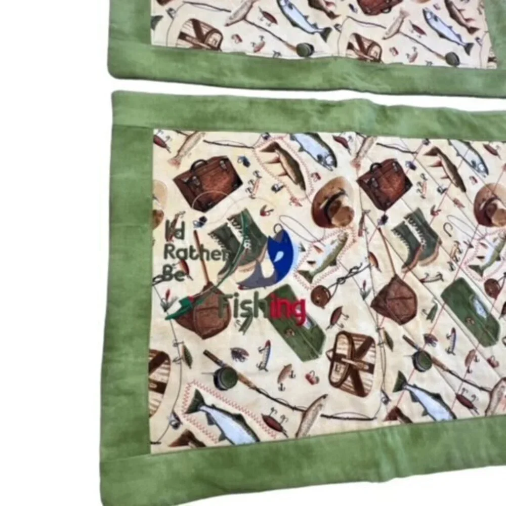 SALE!! 2 for $15 Kitchen Dining Placemats Fishing‎ Theme Set of 4